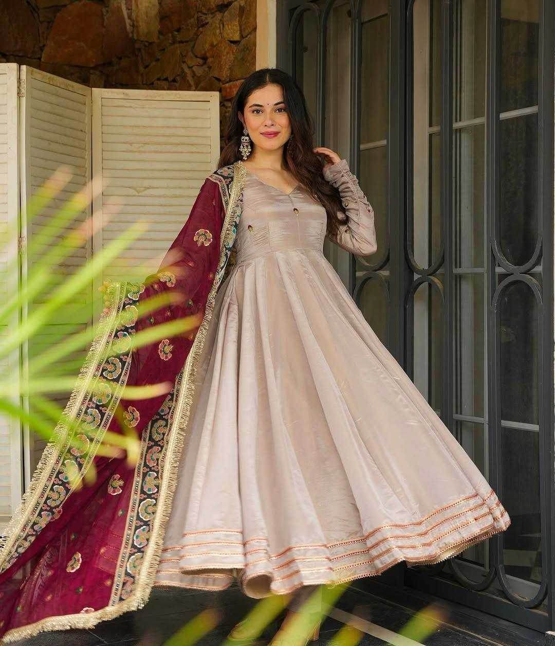 Crepe Anarkali Long Gown - MYLUXURY LANE ENTERPRISE